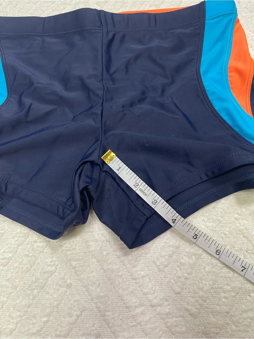Arcweg Men's Colorblock Swim Shorts Blue and Orange Size Small